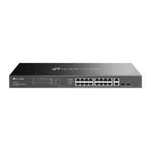 Switch rackabil Gigabit cu 16 porturi PoE+ Omada TP-Link ES220GMP, 40 Gbps, MAC 8k, cu management