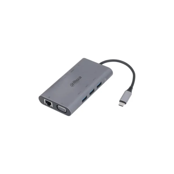 Adaptor 9 in 1 Dahua TC39, USB-C, HDMI 4K, VGA, RJ45 Gigabit, 3xUSB 3.0, slot SD/TF, PD 100W, carcasa metalica