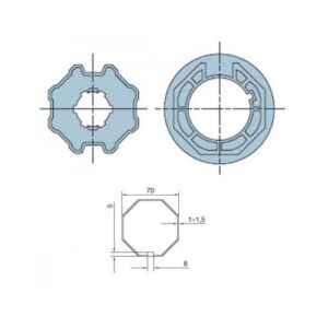 Adaptor octogonal pentru motor Nice 515.07000