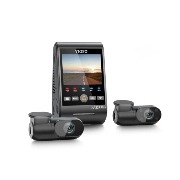 RESIGILAT - Camera auto tripla Viofo A229-PLUS-3CH, 2K/2K/Full HD, WiFi, GPS Logger, microfon, slot card, super night vision 2.0
