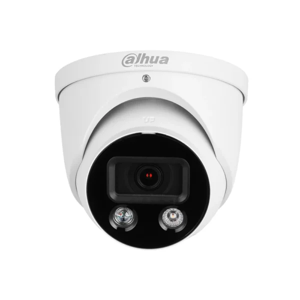Camera supraveghere IP Dome cu iluminare duala Dahua WizSense Active Deterrence IPC-HDW3549H-AS-PV-0280B-S5, 5 MP, lumina alba/IR 30 m, 2.8 mm, microfon, slot card, PoE