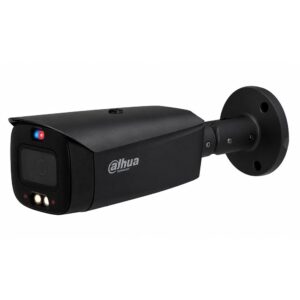 Camera supraveghere exterior IP cu iluminare duala Dahua WizSense Active Deterrence IPC-HFW3549T1-AS-PV-0280B-S5-BLACK, 5MP, lumina alba/IR 30m, 2.8mm, microfon si difuzor, AcuPick, detectie miscare, sirena, slot card, PoE, neagra