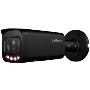 Camera supraveghere exterior IP cu iluminare duala Dahua WizSense IPC-HFW2449T-ZAS-IL-27135-BLACK, 4 MP, 2.7 - 13.5 mm, motorizat, IR/lumina alba 60 m, slot card, microfon, detectie miscare, PoE, neagra
