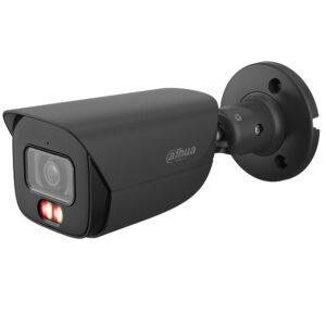 Camera supraveghere exterior IP cu iluminare duala Dahua WizSense IPC-HFW3849E-AS-IL-0280B-BLACK, 8 MP, 2.8 mm, IR 40 m, lumina alba 30 m, microfon, slot card, AcuPick, detectie faciala, PoE, neagra