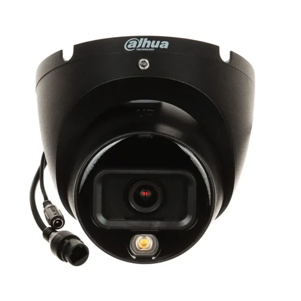 Camera supraveghere IP Dome cu iluminare duala Dahua IPC-HDW1639T-A-IL-0280B-S6-BLACK, 6 MP, 2.8 mm, IR/lumina calda 30 m, microfon, detectie persoane, PoE, neagra