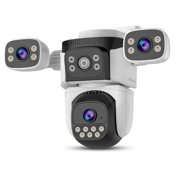RESIGILAT - Camera supraveghere IP Speed Dome 3 in 1 WiFi PT Vstarcam CS621SR, 2+2+2 MP, 4 mm, microfon si difuzor, slot card, 360 grade, smart tracking, IR/lumina alba 30 m, alarma