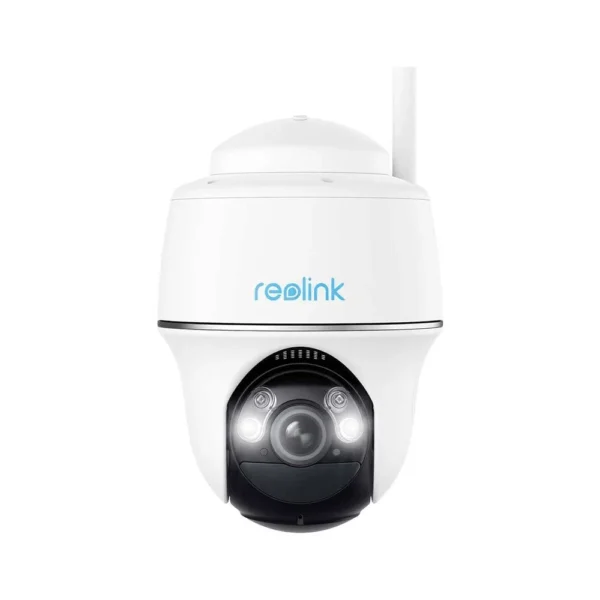 RESIGILAT - Camera supraveghere rotativa PT wireless WiFi Reolink Argus PT B430, 5 MP, pan si tilt, IR / lumina alba 10 m, microfon, difuzor, slot card, detectie persoane / vehicule / animale, acumulator 21.6 Wh