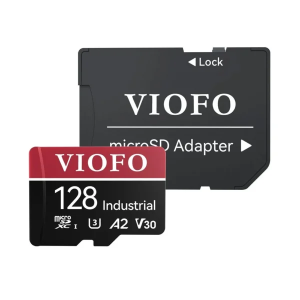Card de memorie MicroSDXC Viofo Industrial, 128 GB, U3 A2 V30, viteza scriere 80Mb/s, viteaza citire 100 Mb/s, suporta 4K, video 3D si burst mode, recomandat camere auto VIOFO