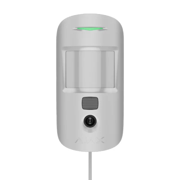 Detector de miscare interior PIR cu camera Ajax MotionCam Indoor Fibra, 12 m, 88.5 grade, pet immunity, verificare foto, cablat, Grad 2 , alb