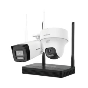 Kit supraveghere WiFi mixt HikVision Easy-Link HiLook IKS-2042BTH-PH/W, 2 MP, 2.8 mm, IR 30 / 20 m, lumina alba 15 m, microfon, difuzor, detectie miscare, slot card