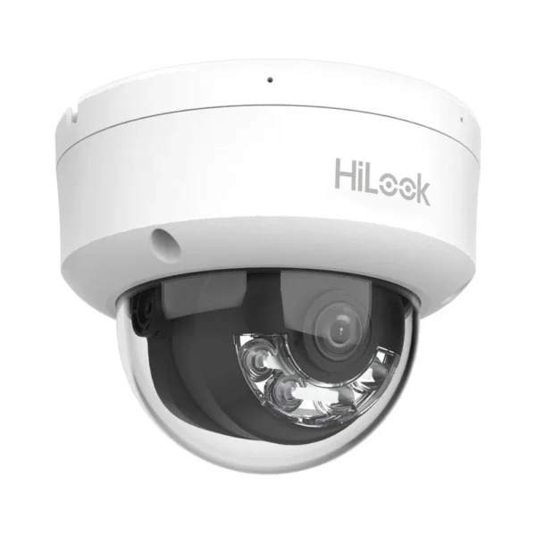 Camera supraveghere IP Dome cu iluminare duala Hikvision Hilook Smart Hybrid Light IPC-D180HA-LU, 8 MP, IR/lumina alba 30 m, 2.8 mm, microfon, PoE