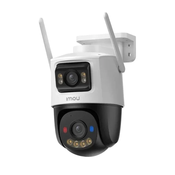 RESIGILAT - Camera supraveghere IP WiFi rotativa PT cu lentila duala Imou Cruiser Dual 2 Pro Aurora Active Deterrence IPC-S7XFP-8U0WED, 4 + 4 MP, 2 x 3.6 mm, IR/lumina alba 30 m, microfon si difuzor, lumina rosie-albastra de avertizare, slot card