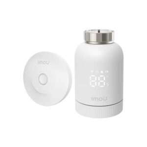 Kit valva termostatica smart pentru calorifer cu hub Gateway Imou KIT-TRV1-EU-2, Zigbee 3.0, 100 m, ajustare automata