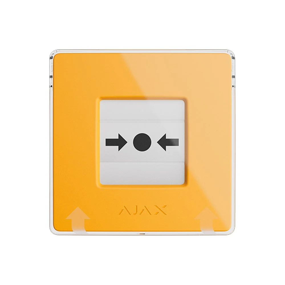 Buton wireless Ajax Manual Call Point, galben, 866.0 - 922.0 MHz, resetabil, autonomie 7 ani