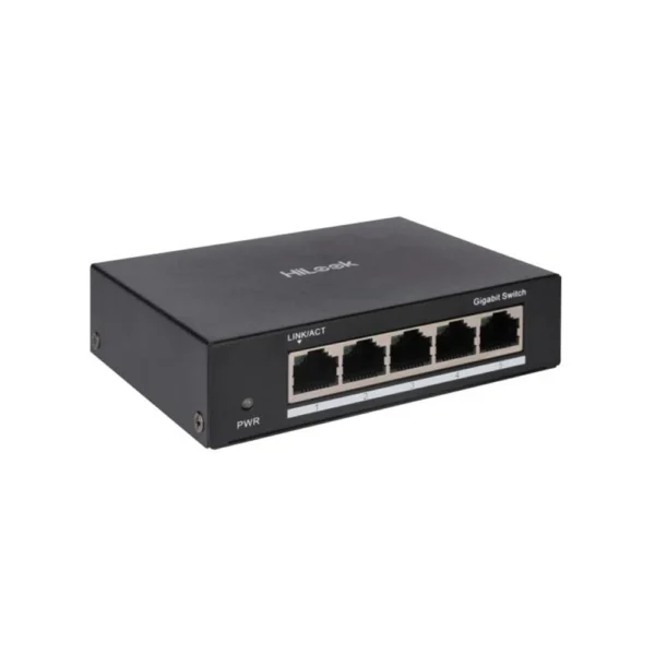 Switch cu 5 porturi HikVision HiLook NS-0505, 10/100/1000 Mbps, 10 Gbps, 7.4 Mpps, MAC 2K, fara management