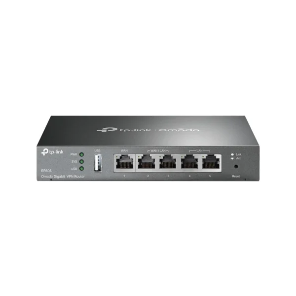 Router Gigabit TP-Link Omada ER605 V2, VPN, 10/100/1000Mbps, 3 porturi LAN, 2 porturi WAN , 940 Mbps