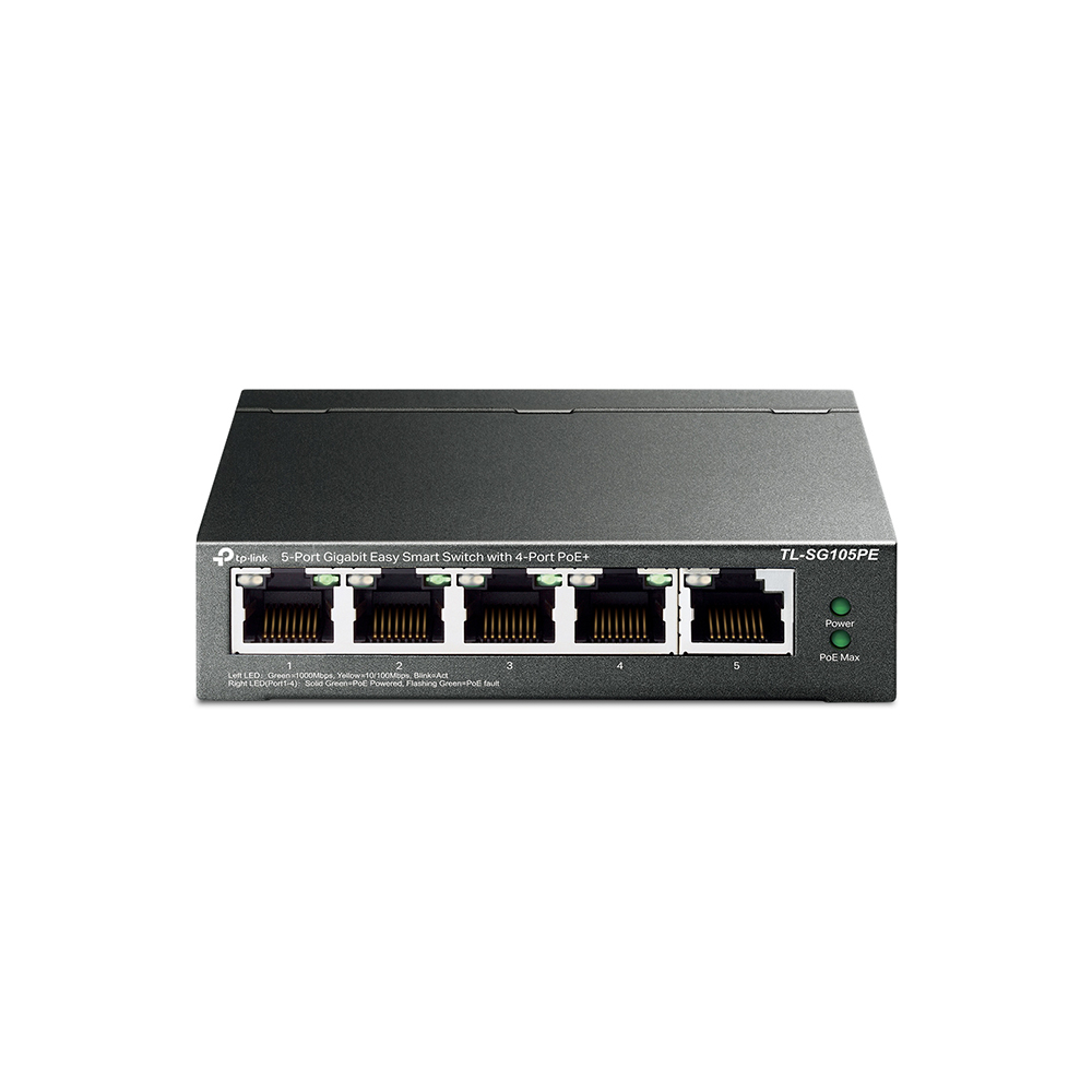 Switch 5 porturi Gigabit TP-Link TL-SG105PE, 10/100/1000 Mbps, PoE, fara management