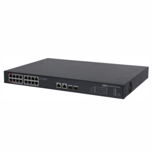 Switch cu 16 porturi PoE Dahua PFS3220-16GT-240, 8000 MAC, 52 Gbps, fara management