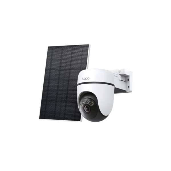 Camera supraveghere WiFi PT cu panou solar TP-Link Tapo C630 KIT, 5MP, 4 mm, IR/Lumina alba 16 m, microfon si difuzor, acumulator 6700 mAh, sirena, slot card