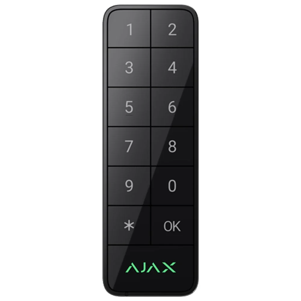 Tastatura Ajax Superior Keypad Outdoor Fibra, cod PIN, card, smartphone, cablu 4 fire, exterior, Mifare 13.56 MHz, compatibil Superior Hub, negru